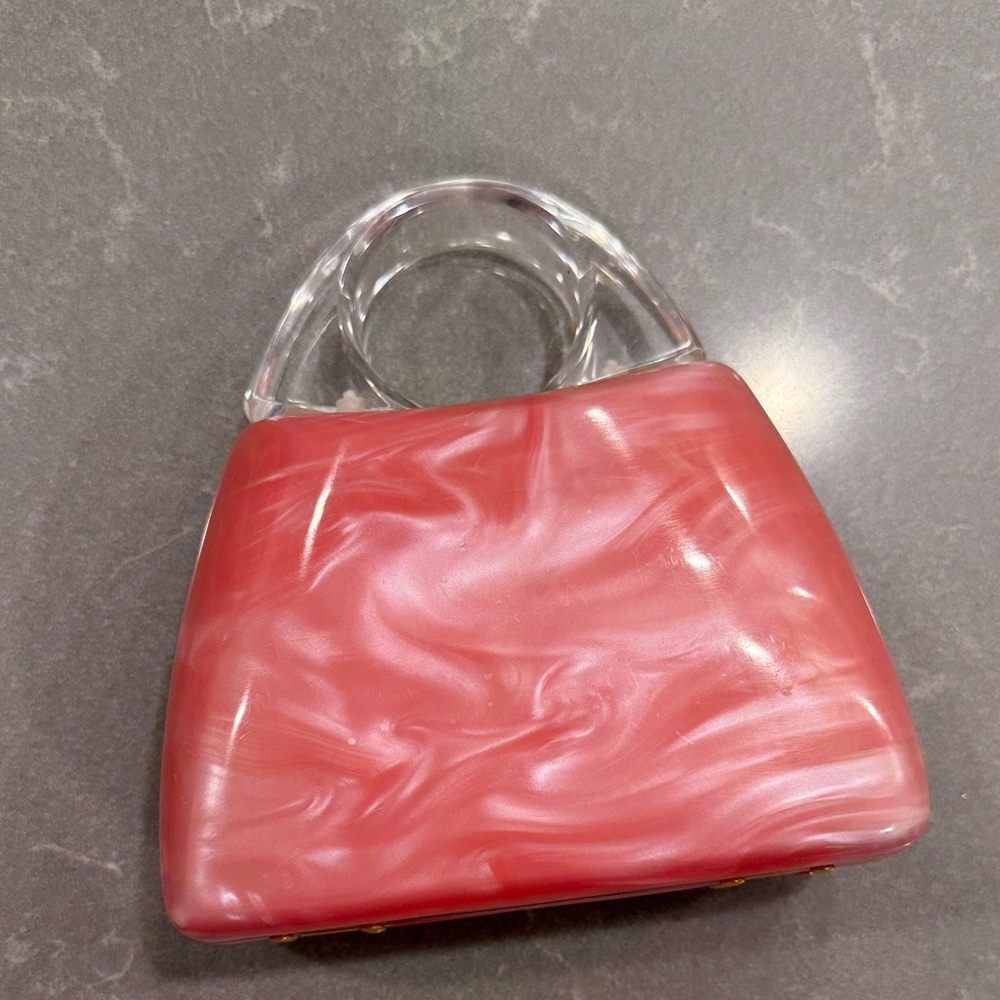 Vintage Elan Marbled Pink Mini Acrylic Purse